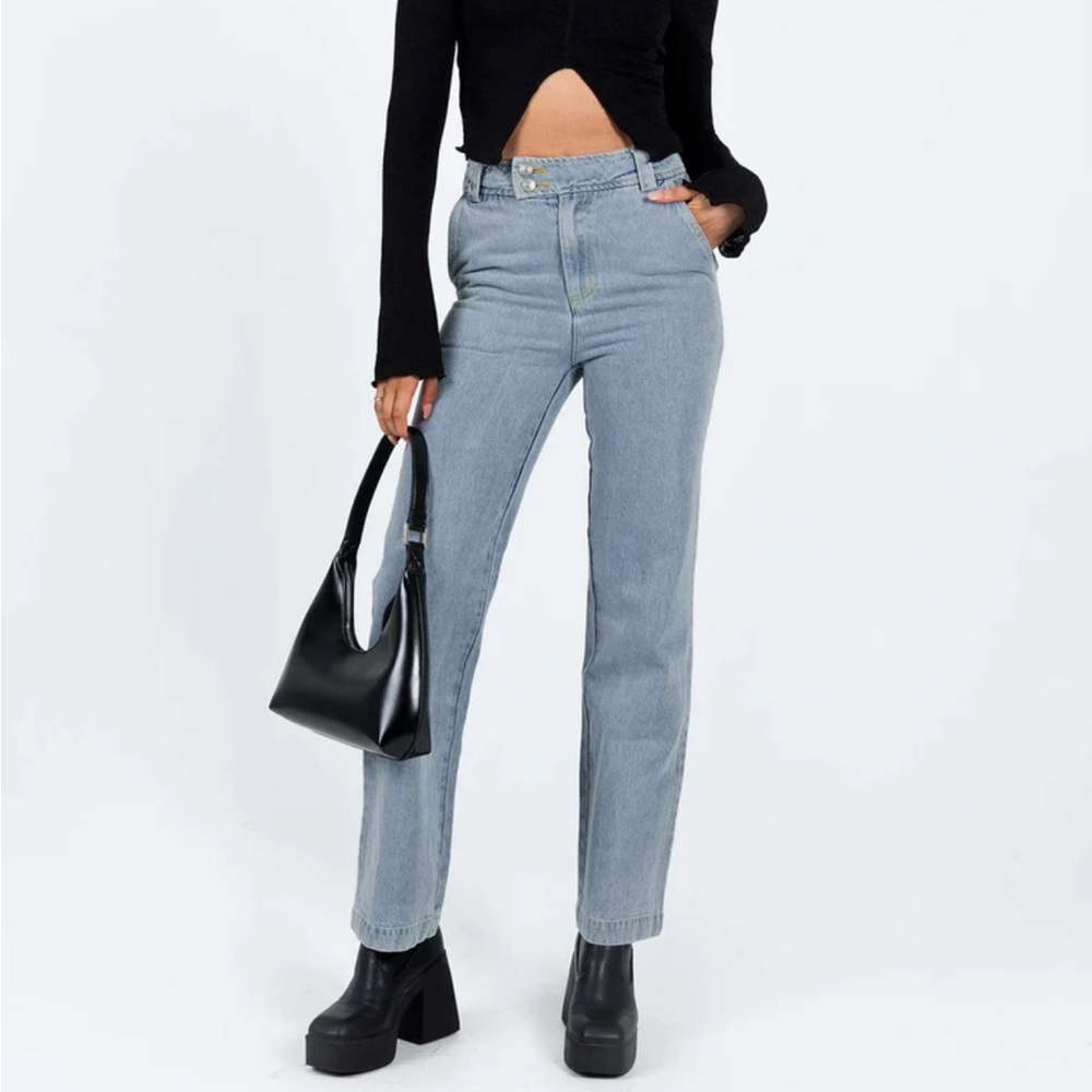 Ikena Straight Leg Jeans Light Wash Denim